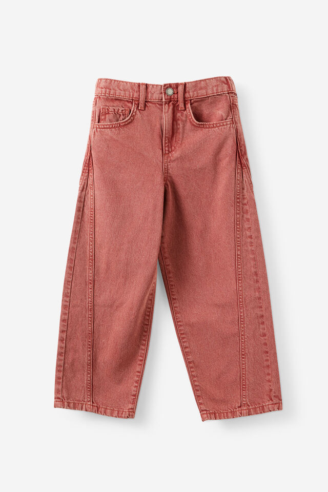 Unisex Super Barrel Leg Denim Jean, GARNET