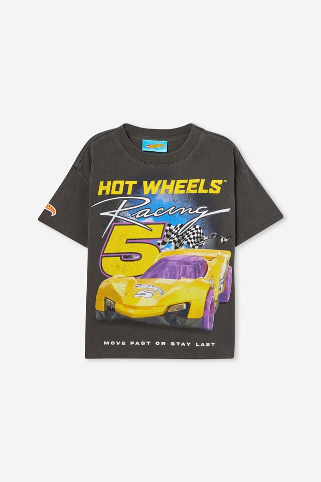 Camiseta - Hot Wheels Drop Shoulder Short Sleeve Tee, LCN MAT PHANTOM WASH/HOT WHEELS RACING 5
