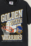 License Quinn Short Sleeve Tee, LCN NBA BLACK WASH/GOLDEN STATE GRAPHIC - alternate image 2