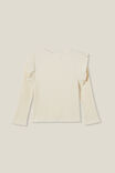 Camiseta - Isla Long Sleeve Ruffle Top, DARK VANILLA - vista alternativa 3