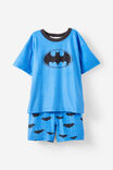 Batman DC Comics Personalised Short Sleeve Pyjama Set, LCN WB DEEP SEA BLUE/BATMAN LOGO - example image 2