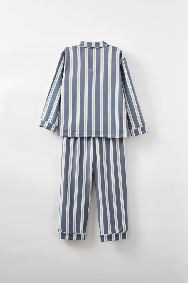 Lucas Long Sleeve Pyjama Set, STEEL/PJ STRIPE