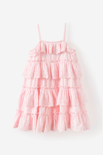 Sleeveless Broderie Dress, BALLET PINK