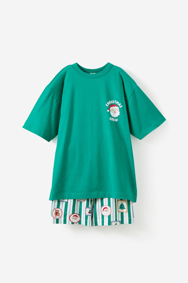 Adults Dreamdrift Family Xmas Pj Set Personalised, ENGLISH IVY/SANTA STAMP