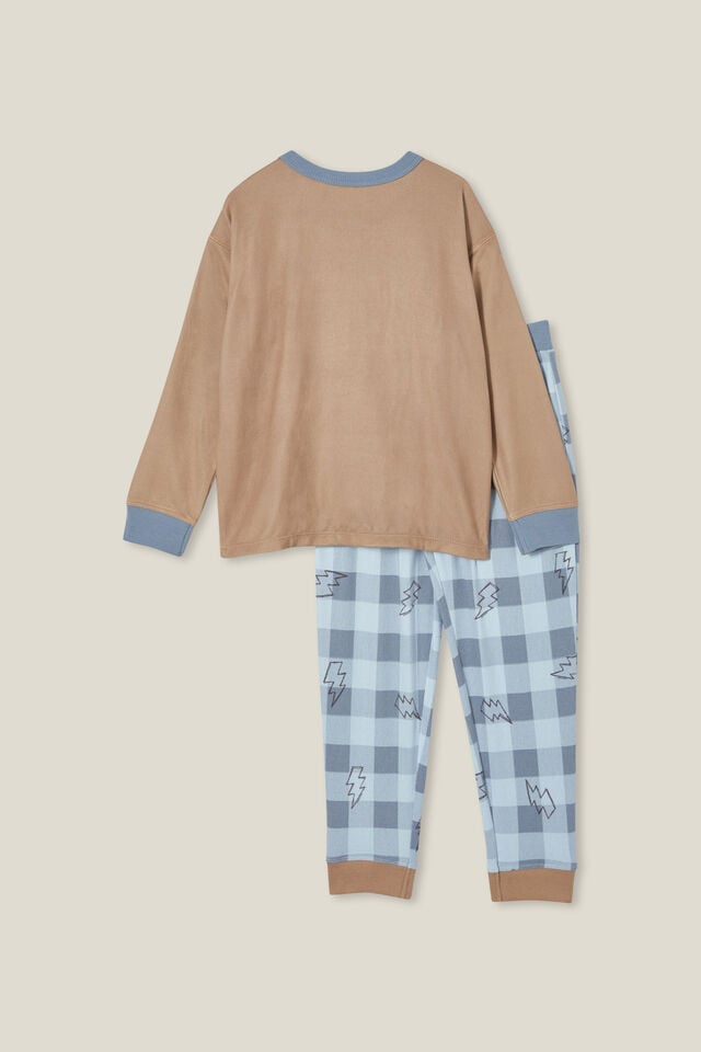 Chuck Long Sleeve Pyjama Set, TAUPY BROWN/CRUSHIN  IT