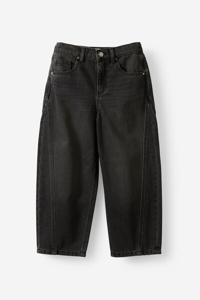 Unisex Super Barrel Leg Denim Jean, BALMORAL BLACK