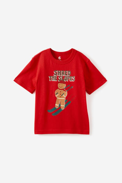 Essentials Graphic Short Sleeve Tee, VARSITY RED/SHRED THE SLOPES