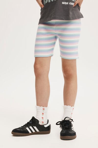 Hailey Bike Short, SKY RAINBOW STRIPE