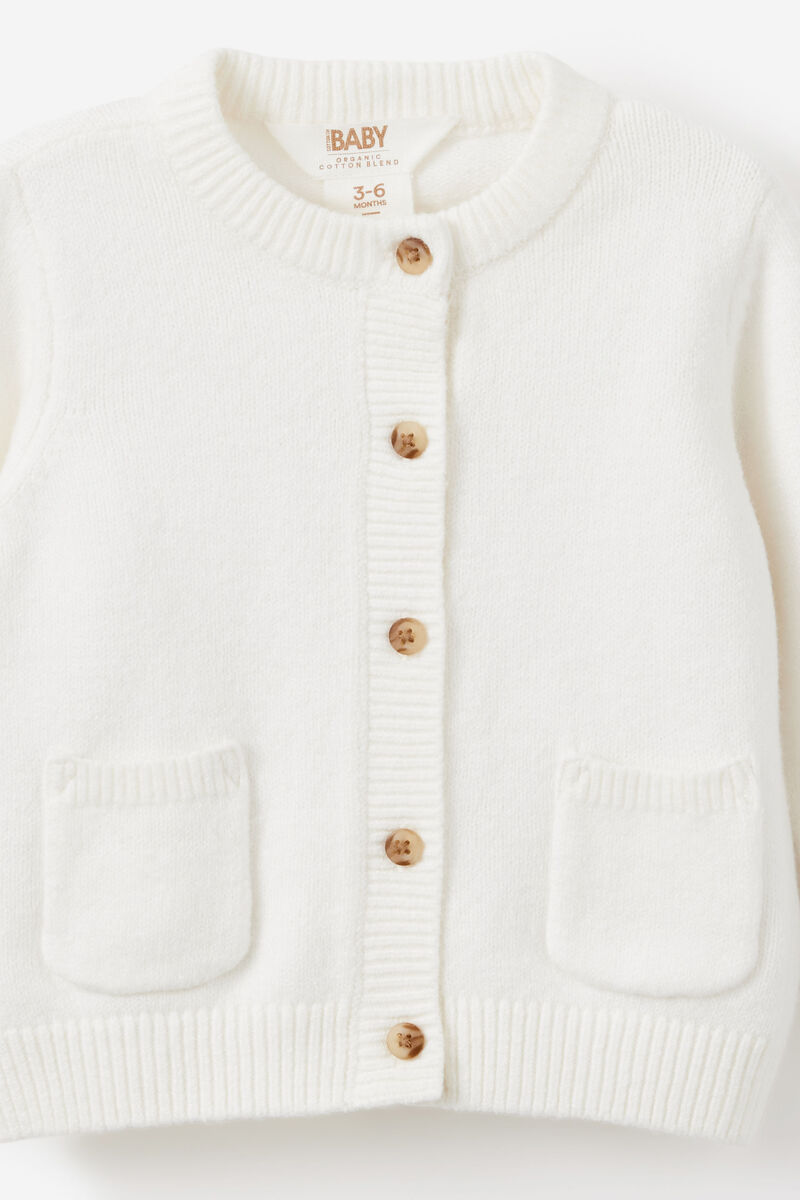 Cotton On Kids Baby Organic Blend Knit Cardigan