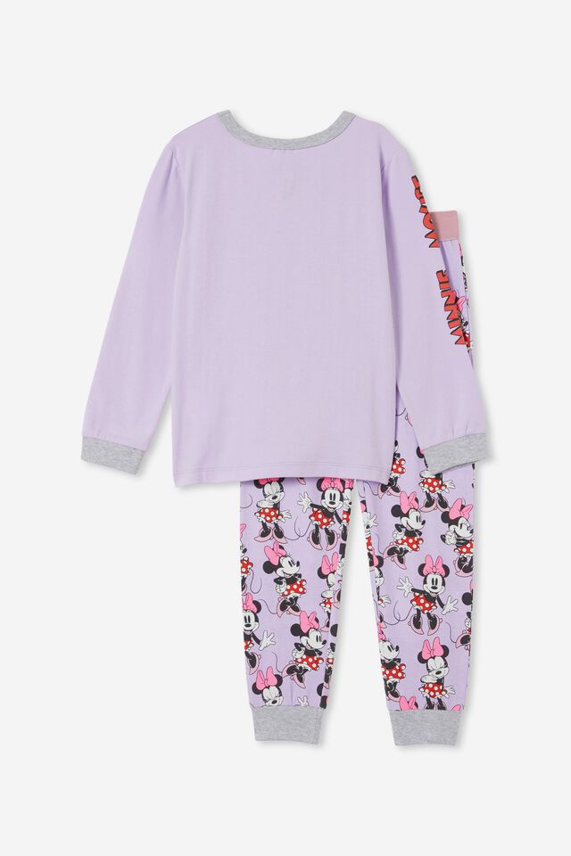Disney Florence Long Sleeve Pyjama Set, LCN DIS LILAC DROP/BLUSHING MINNIE