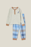 Winston Long Sleeve Pyjama Set, OATMEAL MARLE/WINTERS CHECK - alternate image 1