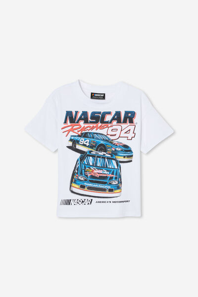 Camiseta - License Drop Shoulder Short Sleeve Tee, LCN NCR WHITE/NASCAR RACING 94