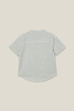 Grandpa Collar Short Sleeve Prep Shirt, SWAG GREEN/VANILLA STRIPE - alternate image 3