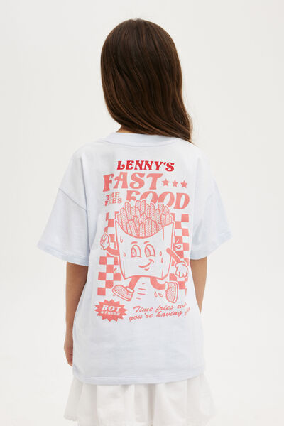 Drop Shoulder Personalisation Tee, FAST FOOD MORNING BLUE