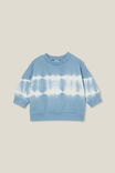 Moletom - Alma Drop Shoulder Sweater, DUSTY BLUE/LINEAR TIE DYE - vista alternativa 1