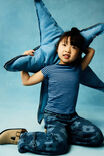 Fitted Short Sleeve Essential Boat Neck Tee, DENIM NAVY/BLUE BONNET STRIPE - example image 2