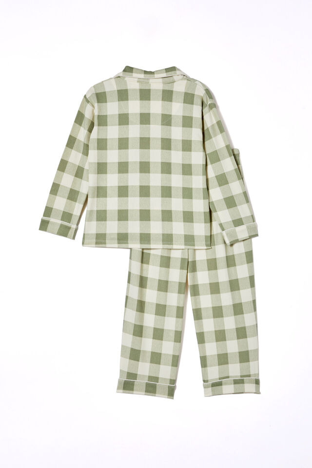 Lucas Long Sleeve Pyjama Set, DEEP SAGE/GINGHAM