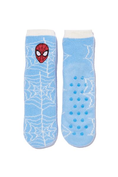 Kids License Slipper Socks, LCN MAR SPIDERMAN