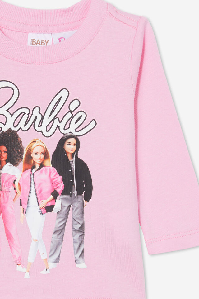 Camiseta - Barbie Jamie Long Sleeve Tee, LCN MAT CALI PINK/BARBIE TRIO
