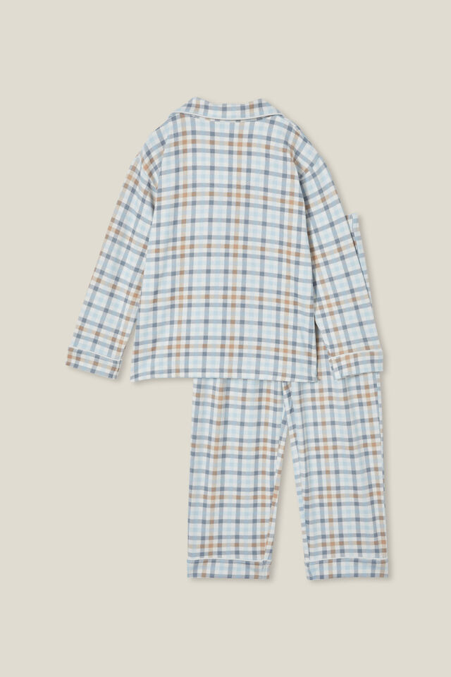 Lucas Long Sleeve Pyjama Set, FROSTY BLUE/ACADEMIA PLAID