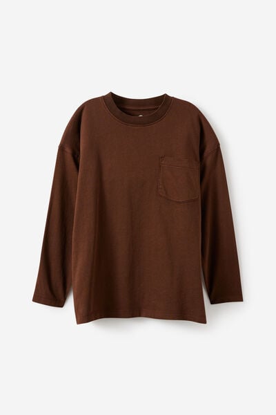 Essentials Long Sleeve Tee, ROCKY ROAD WASH