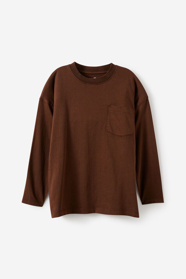 Essentials Long Sleeve Tee, ROCKY ROAD WASH