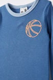 Milo Long Sleeve Pyjama Set, PETTY BLUE/ BASKETBALL ELEMENTS - alternate image 2