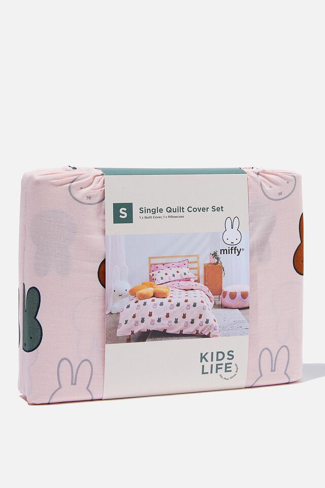 Kids Licensed Quilt Cover Set - Single, LCN MIF MIFFY CRYSTAL PINK SINGLE QUILT