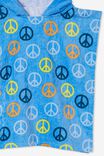 Baby Hooded Towel, PEACE SIGNS/BLUEBELL