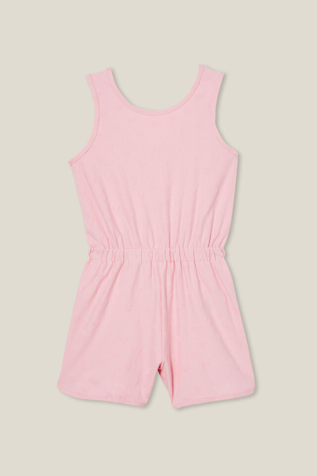 Romy Playsuit, BLUSH PINK HEART TEXTURE