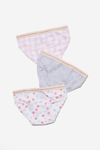Girls 3 Pack Underwear, MULTI SPOTS