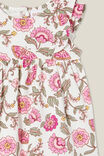 Megan Sleeveless Ruffle Dress, VANILLA/BLUSH PINK FOLKIE FLORAL - alternate image 2