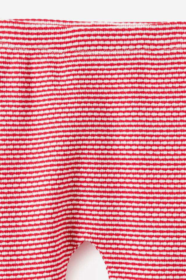 Organic Pointelle Legging, VARSITY RED/MILK FINLEY STRIPE