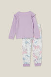 Willow Long Sleeve Flutter Pyjama Set, LILAC DROP/ BREEZY UNICORN - alternate image 3