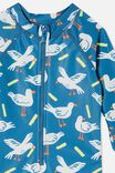 Cameron Long Sleeve Swimsuit, PETTY BLUE/SEAGULLS - alternate image 2