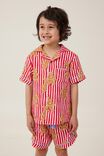 Riley Kids Unisex Short Sleeve Pyjama Set, ANTHURIUM RED/GINGERBREAD CANDY STRIPE - alternate image 1