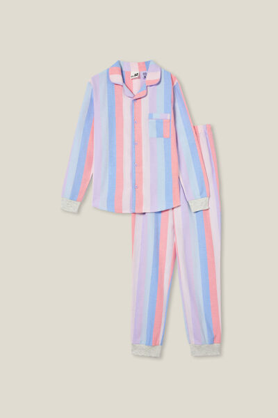 Angeline Long Sleeve Pyjama Set, ZEPHYR/RAINBOW STRIPE