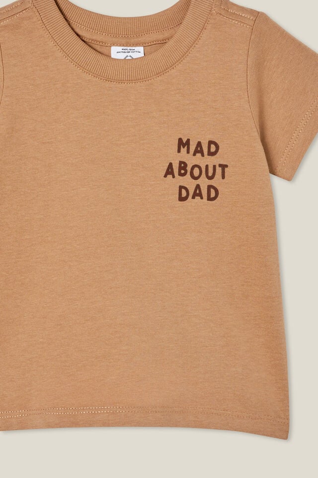 Jamie Short Sleeve Tee, TAUPY BROWN/MAD ABOUT DAD