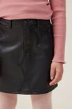 Nelly Vegan Leather Skirt, BLACK - alternate image 2