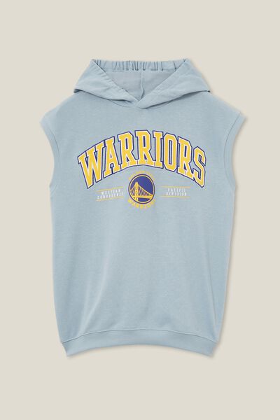 License Oversized Slouch Hooded Tee, LCN NBA DUSTY BLUE/GOLDEN STATE WARRIORS COLO