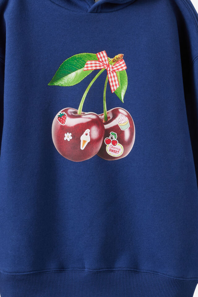Sammy Oversized Hoodie, CHERRIES SWEET TREAT/DENIM NAVY