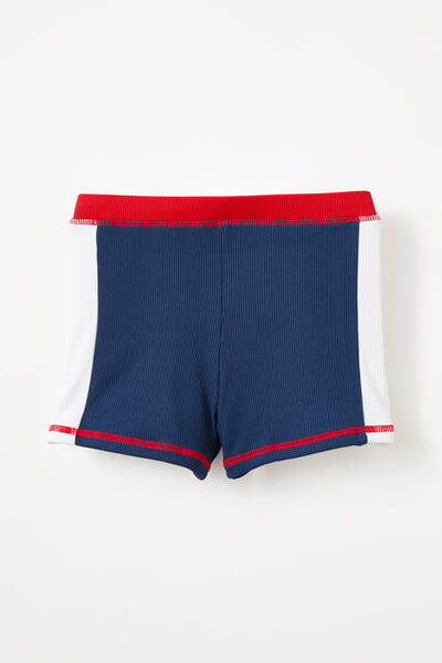 Billy Boyleg Swim Trunk, IN THE NAVY/RIB STRIPE PANEL