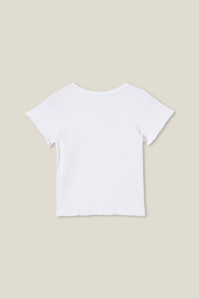 Camiseta - RAYA RIB BABY TEE, WHITE RIB