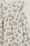 Megan Sleeveless Ruffle Dress, VANILLA/VINTAGE LILAC AVA FLORAL - alternate image 2