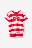 Monchhichi Personalised Snoozesoft Short Sleeve Pj Set, LCN MON VARSITY RED/MONCHICHI - example image 2