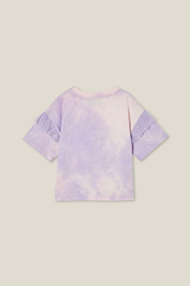 License Party Short Sleeve Top, LCN PER ACDC/VINTAGE LILAC TIE DYE
