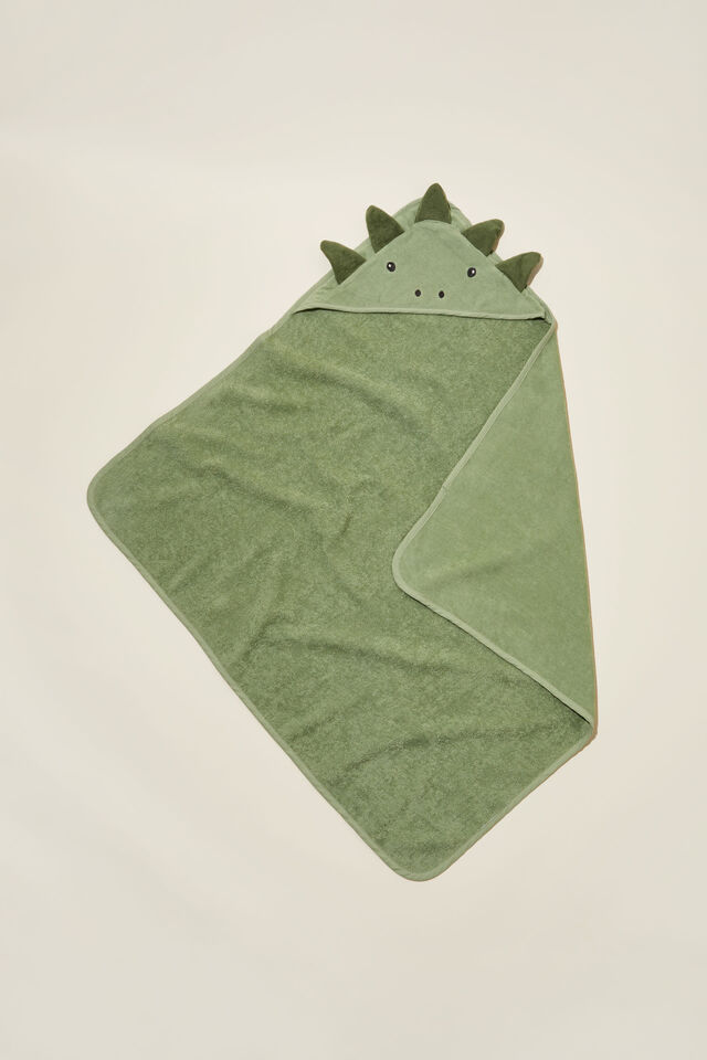 Baby Snuggle Towel, DEEP SAGE/DINO