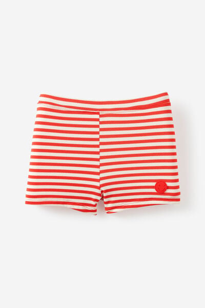 Billy Boyleg Swim Trunk, POP RED/VANILLA