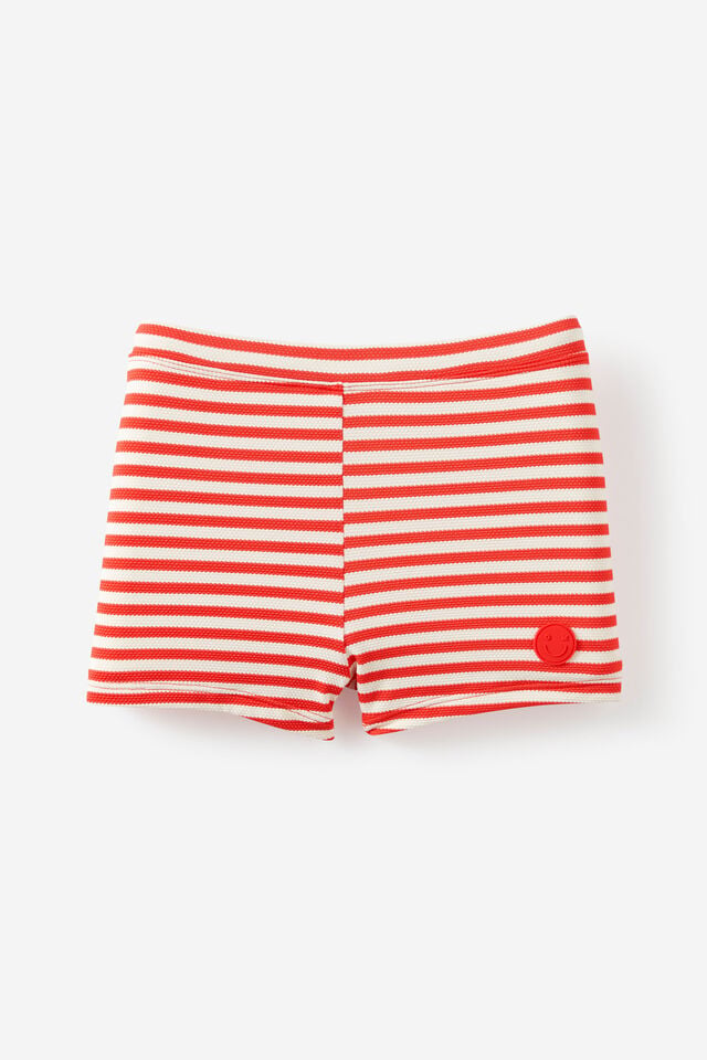 Billy Boyleg Swim Trunk, POP RED/VANILLA