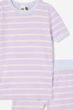 Talia Short Sleeve Pyjama Set, MARIAN STRIPE VINTAGE LILAC/ DARK VANILLA - alternate image 2